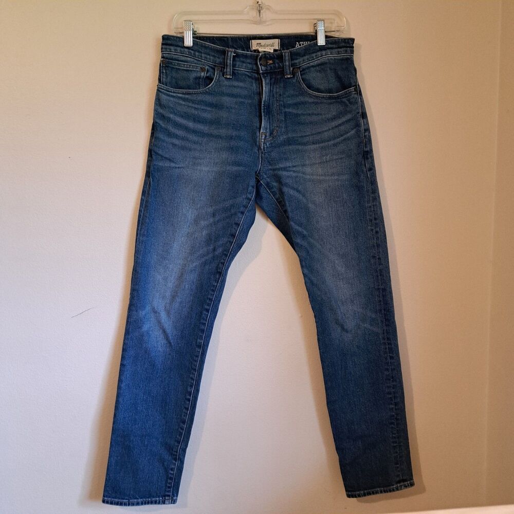 Madewell Jeans Mens 30x30 Blue Athletic Slim Straight Mid Rise Medium Wash Denim